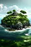 Placeholder: island with a rock cave on it in the centre