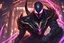 Placeholder: Jhin venom in 8k solo leveling shadow artstyle, mask, wapen, close picture, neon lights, intricate details, highly detailed, high details, detailed portrait, masterpiece,ultra detailed, ultra quality