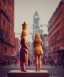 Placeholder: Statue of Queen of photography. Cute blonde woman. Photographer in golden crown. Standing on the street. Big camera in her hand. hyperdetailed, photorealistic, trending on artstation, greg rutkowski, beksinski, kodachrome, lomography, golden hour, bokeh, volumetric light