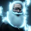 Placeholder: All Black Santa, ghost, wearing high tech mask, white smoke, dark, rage, high definition, ultra 8 k, volumetric lighting, blue fire,