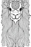 Placeholder: Coloring Page for adults, alpaca Image , White background, clean line art, fine line art --HF--AR2:3