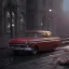 Placeholder: Red Car in night city, unreal engine 5, octane render,cinema4d, dynamic lighting, 8k, redshift render, highly, hyperrealism ultra realistic, hyper realistic.