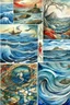 Placeholder: stormy sea, glorious nature watercolor patchwork by Picasso and Jacek Yerka and Daniel Merriam and Enki Bilal