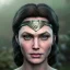 Placeholder: analog style, Celtic goddes, portrait, simmetric eyes, war ambient,queen, wonder woman wearing outfit, ultra realistic photo