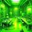 Placeholder: A lime green cybernetic laboratory with slimy bugs painted by Edward Hicks