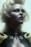 Placeholder: Pamela Anderson as evil queen in black leather, leather, busty, cleavage, angry, stern look. character design by cory loftis, fenghua zhong, ryohei hase, ismail inceoglu and ruan jia. unreal engine 5, artistic lighting, highly detailed, photorealistic, fantasy