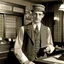 Placeholder: 1920s hotel clerk