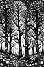 Placeholder: black and white fairy trees