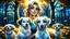 Placeholder: Woman with two adorable dogs in a serene park setting, soft natural lighting, detailed character design, digital painting by Lois van Baarle and Charlie Bowater, heartwarming, expressive eyes, 4k resolution