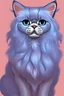 Placeholder: A male persian cat with pink and blue hair