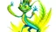 Placeholder: fantasy cartoon style illustration: the grasshopper has a radiant and vibrant carnival costume Rio de Janeiro, made from vibrant snake scales. The grasshopper has 2 hands!