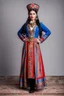 Placeholder: young lady in azeri national costume standing full body shot