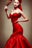 Placeholder: Adorable woman in red gown