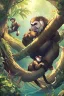 Placeholder: Monkey, in Jungle, holding banana