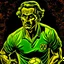 Placeholder: Diego Forlan Football soccer player posing. ghosts, monsters, Dark detective comic cover watchmen 1940 vintage. Paranormal.