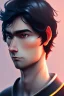 Placeholder: cute, black hair, portrait, blushing, dressed boy, ninja, 8k resolution