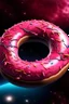 Placeholder: A pink donut planet with rings in outer space