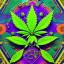 Placeholder: Marijuana, pattern, splash color, bright colors, neon, Psychedelic, detail, 8k, bright light, surreal, flat