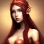 Placeholder: half-elf girl teen red medium wavy hair