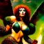 Placeholder: portrait oil on canvas, beautiful punk busty female Barbarian Warrior,green eyes, ,minimal armor,comic book cover, mystical colors,insanely detailed,realistic,intrincate detail, 16k resolution, masterpiece,Frank Frazetta,Alex Horley, Simon Bisley