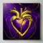 Placeholder: electric heart in purple and golden tapestry