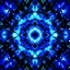 Placeholder: abstract dark blue kaleidoscope image, starry night, dark forest, romantic lights, blue hue