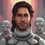 Placeholder: friendly digital illustration hispanic science fiction character portrait