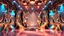Placeholder: a 3d fractal stage structre made of metallic color 3d structures, pertty artistc background,dynamic lights