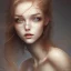 Placeholder: Young women , delicate, friendly, soft eyes, brown eyes, brown haar, abstract art,round warm look