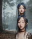 Placeholder: Anime girl cute neck head portrait, warrior costume, village, meditation, woods, cyberpunk, 8k quality