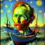 Placeholder: Portrait in oil of old fishermen , sunset, fantasy 8k by Van Gogh