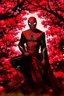 Placeholder: Spider-Man in black and red kimono background the Sakura tree