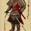 Placeholder: Ukiyo-e Style , Male Samuri in armour