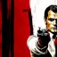 Placeholder: portrait of henry cavill as james bond, pointing gun, red and golden, bloody, movie poster,hd, 4k