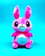 Placeholder: Labubu plush, on solid background color