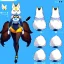 Placeholder: a fox fursona, furry, fursona, fursona reference sheet, high quality, 8k, fox tail, bird wings, feathery, anthropomorphic, master quality, cyberpunk