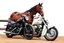 Placeholder: a harley davidson pan america 1250 motorcycle, next to a Indian Springfield Dark Horse motorcycle. next to a horse who's facing away and tied by the reins to a wood railing. white background. dirt ground. silkscreen style image