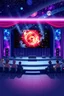 Placeholder: poster for a party with anime music videos galaxy theme stage with big screen