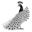 Placeholder: white, A peacock in a regal pose, focusing on its majestic feathers., coloring book, vector, white background, outline, with images neatly contained within the background, just black and white color, full body, no color.