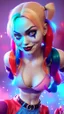 Placeholder: Harley Quinn, high delicate defined details, beautiful, atmospheric, matte, 3 d 8 k octane rendered, sharp focus, illustration, high detail, ultra realistic, highly saturated colors