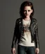 Placeholder: Kristen stewart toddler, full body, leather jacket, dramatic lighting, hyper realistic