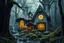 Placeholder: Ultra realistic photo of a magical beautiful house hidden in an ancient enchanted forest, built from natural stone and wood, large circular windows, glowing warm lights inside, surrounded by giant trees, moss, waterfalls and flowers, mystical atmosphere, fantasy architecture, practical and manufacturable design, breathtaking composition, cinematic lighting, volumetric fog, enchanting colors, highly detailed, masterpiece architecture, HOF, full size, (((realism, realphoto, photography, profession