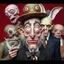 Placeholder: The oddest composition and mixture of beings, dadaism, details very accentuated, Max Ernst style, oniric, freaks, George Grosz, distorted, blatant, gross, mundane, Hasselblad h6d400c