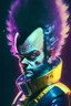 Placeholder: cyberpunk Vegeta astronaut, Rembrandt lighting, dark shadows, hyper-realistic, 80's portrait