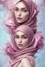 Placeholder: hijab portrait, 8k resolution, flower head and body, beautiful