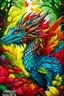 Placeholder: mythical drogon, forest flower backwornd, colorful drogon, adult book cover