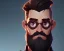 Placeholder: Portrait, animateur radio, homme chauve, barbe, lunettes, 4k, steampunk,casque audio, micro, studio, oncle 46 ans