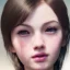 Placeholder: potrait girl look beautiful, close-up, dramatic, eyes like ocean blue, short hair, smile, 8k, rtx, eyebrows like serious, facing left, real, cute, hyper realistis