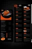 Placeholder: sushi Resturant menu, black and orange,