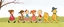 Placeholder: illustrated children walking in a line, in the style of original whinnie-the-pooh